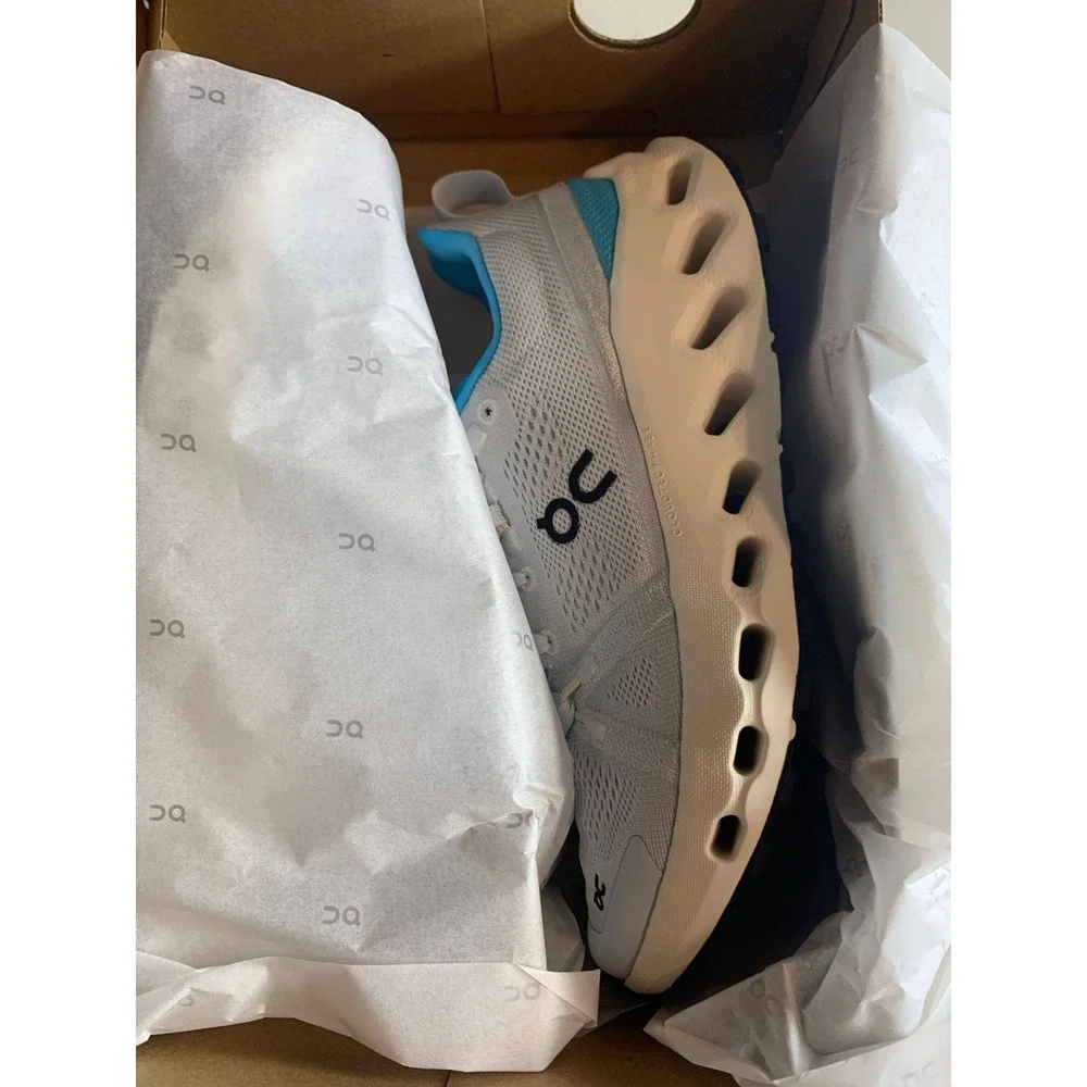 On Running Cloudsurfer Trail Arctic Ivory Blue Womens 8 Sneakers 3WE10103042